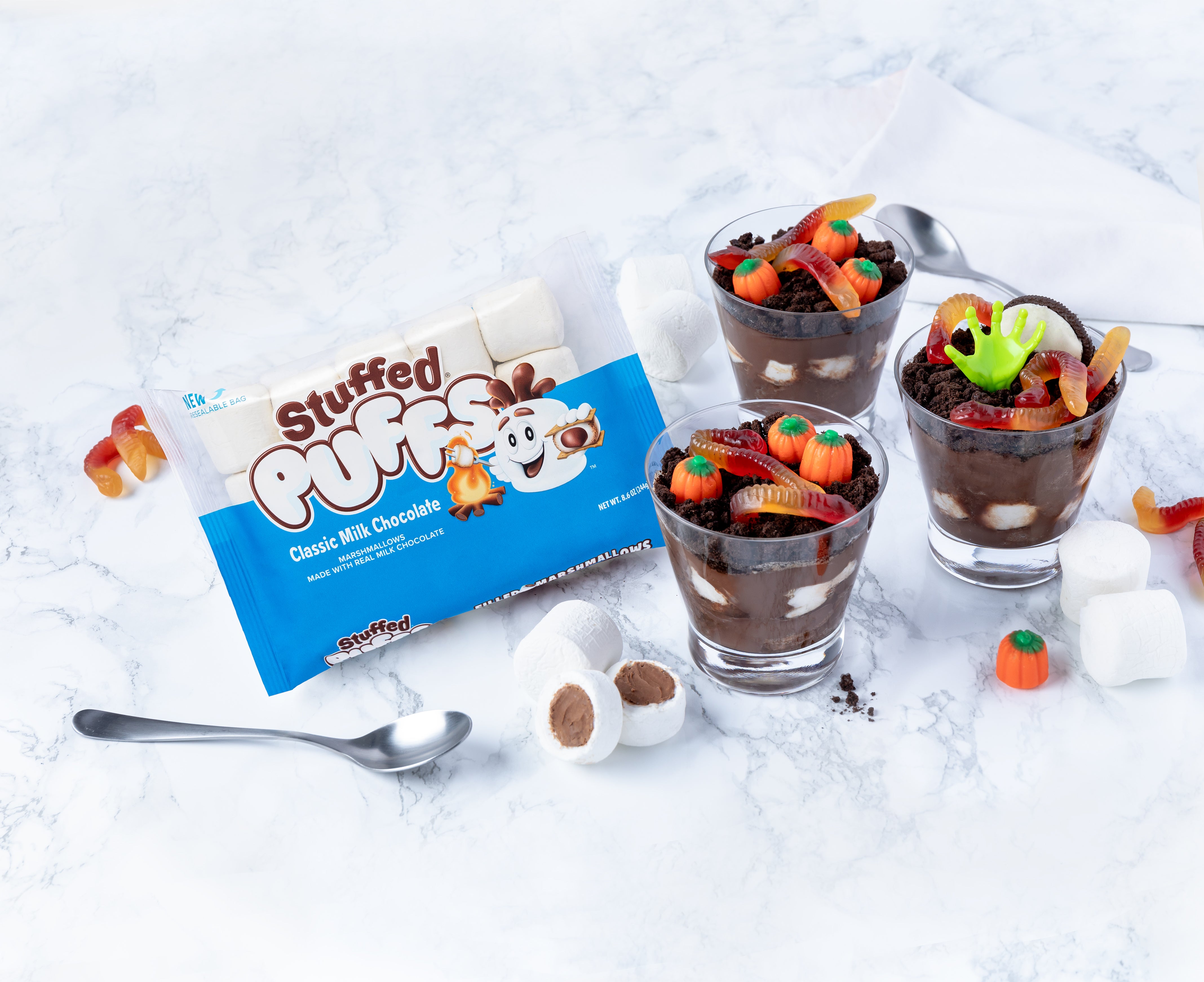 Spooky Halloween Pudding Cups – Stuffed Puffs