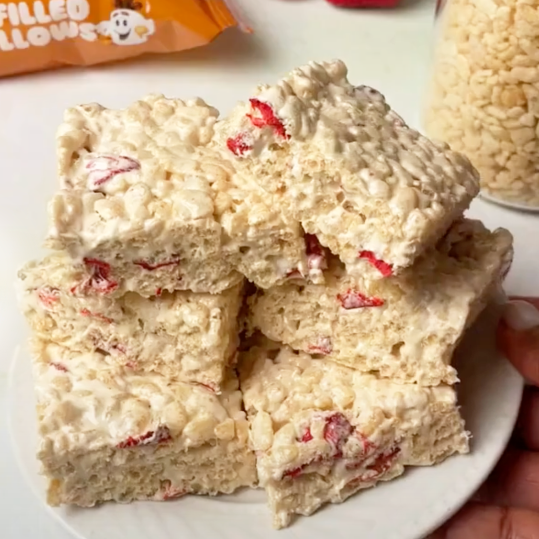 Strawberry Caramel Krispy Treats